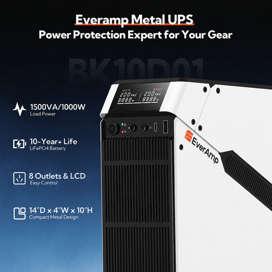 EverAmp 1500VA/1000W LiFePO₄ UPS – White