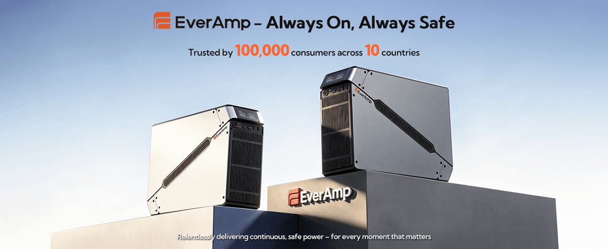 EverAmp 1500VA/1000W LiFePO₄ UPS – Ceramic White